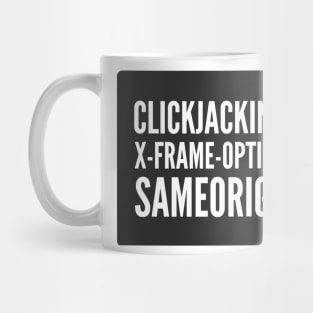 Secure Coding Clickjacking X-Frame-Options SAMEORIGIN Black Background Mug